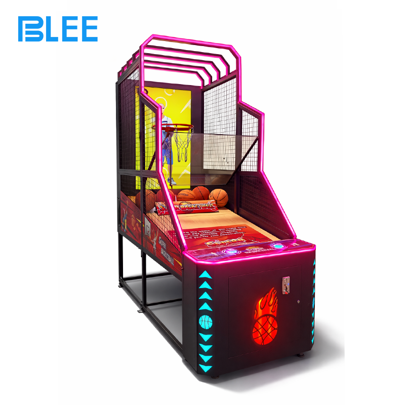 large screen basketball machine Close-up of dispensed tickets with printed point values ready for prize redemption.