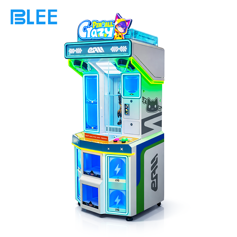 pinball gift machine Close-up of tickets or small prizes being dispensed to excited winning players.