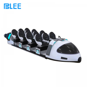 Full front view showcasing the massive theater-style layout, twelve premium motion seats, twelve Dapeng E3S headsets, and 19-inch grid-view spectator display.