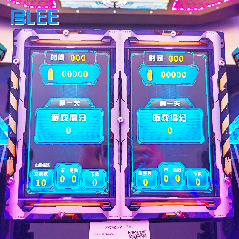 Full front view showcasing four precision sniper rifle stations with large HD displays and tactical graphics.