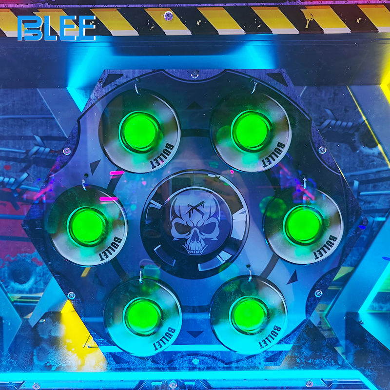 Player inserting coins into the payment system to join the 4-player sniper challenge.