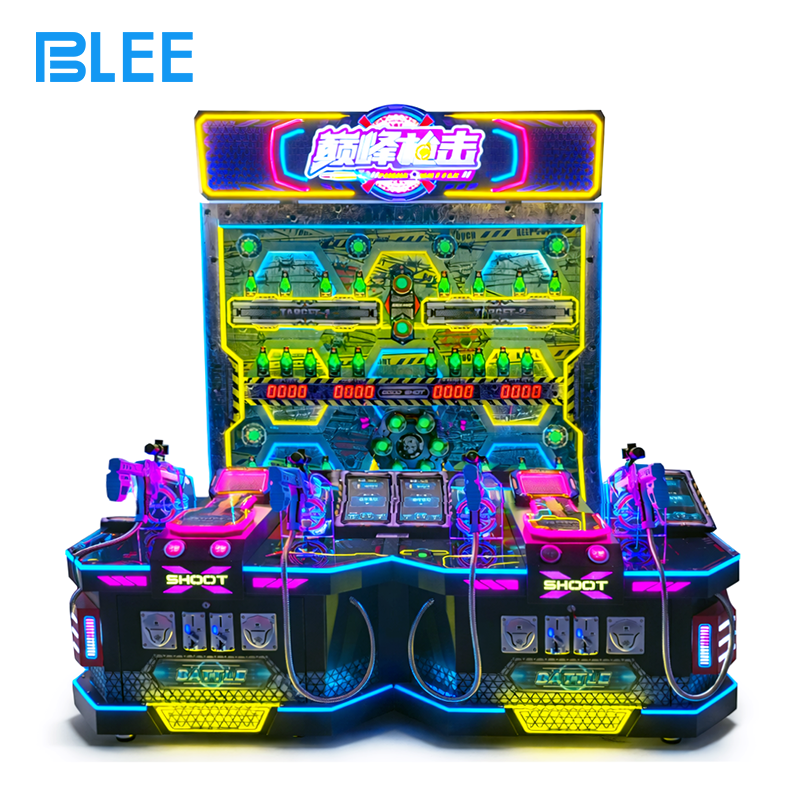 high-power arcade game Close-up of precision sniper rifle controller with realistic bolt-action and trigger mechanics.