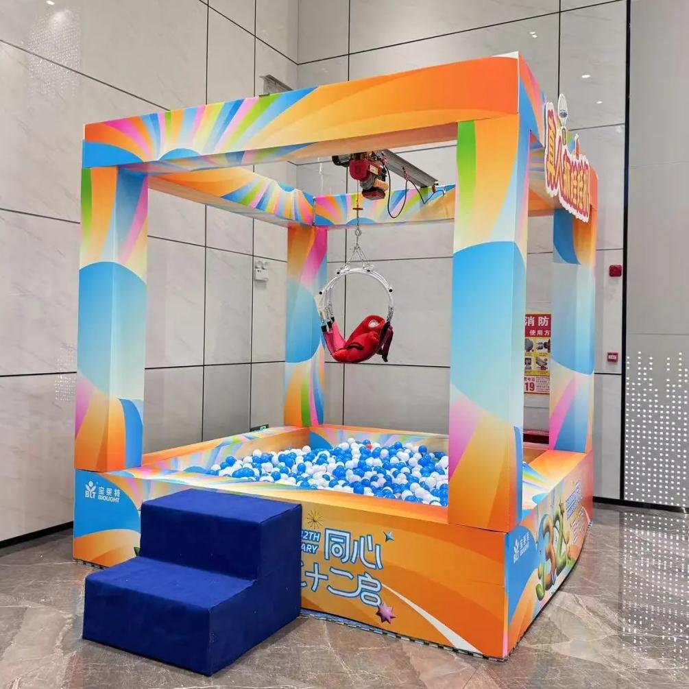 Dedicated interactive zone featuring multiple BLEE Human Crane units as flagship attractions.