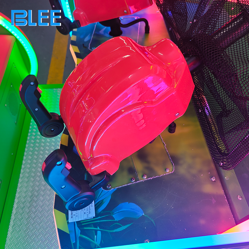 Close-up of impact sensor targets on T-Rex, Velociraptor, and Pterodactyl with LED hit indicators.