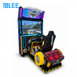 Spectators gathered behind the player watching the large-screen racing action with RGB LED glow in the background.