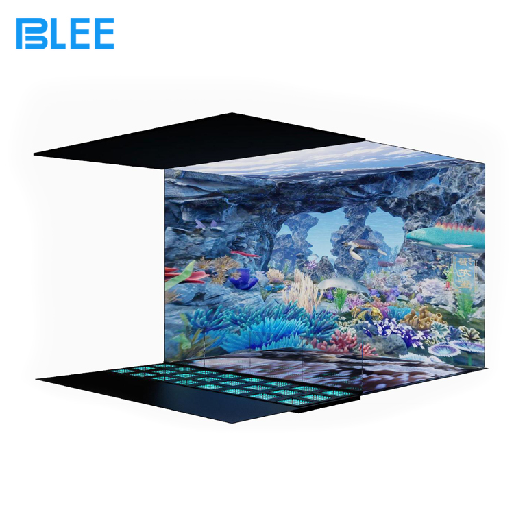 Immersive projection theater with space theme content Immersive projection theater with space theme content