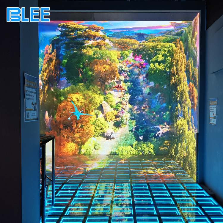 Immersive projection theater with space theme content Immersive projection theater with space theme content