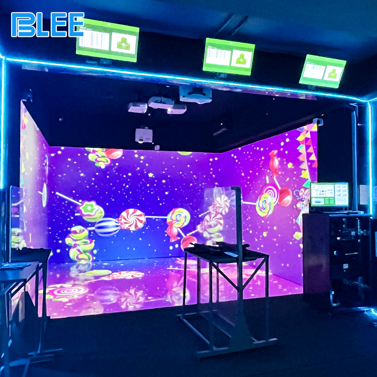 Arcade target challenge game using wall projection Arcade target challenge game using wall projection