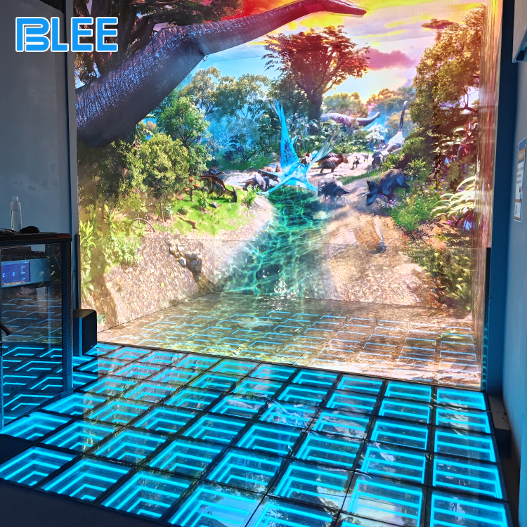 Immersive projection theater with space theme content Immersive projection theater with space theme content