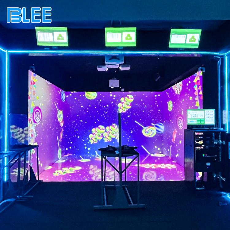 Arcade target challenge game using wall projection Arcade target challenge game using wall projection