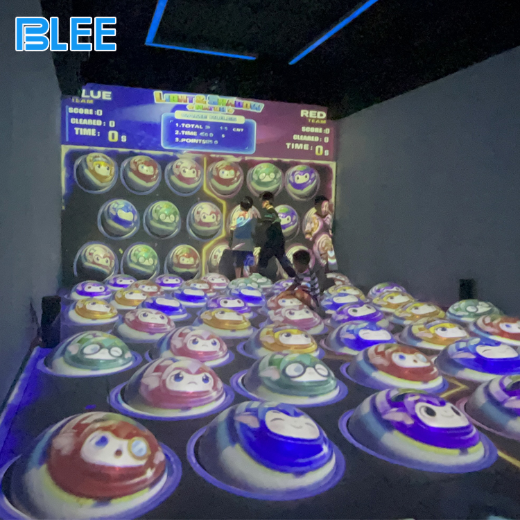 Immersive sports projection game with ball pit play Immersive sports projection game with ball pit play