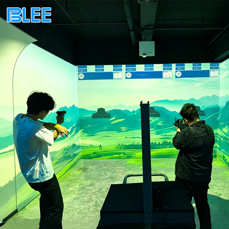 Immersive target challenge game for theme park entertainment Immersive target challenge game for theme park entertainment