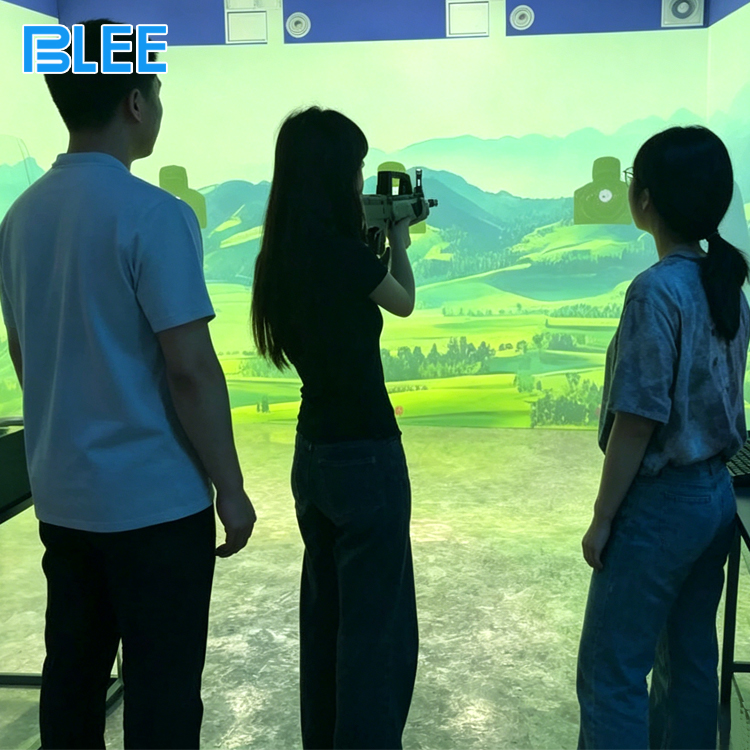 Multi channel projection game setup for group entertainment Multi channel projection game setup for group entertainment