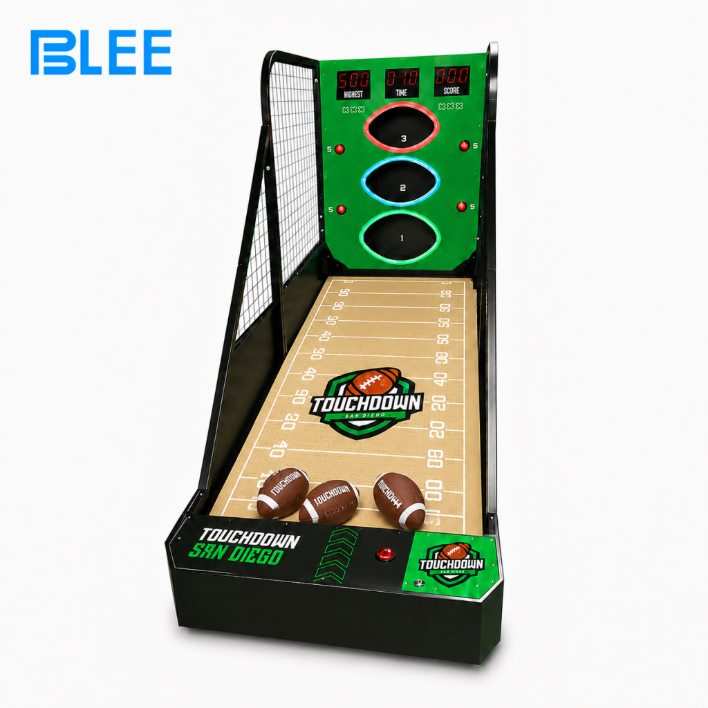 Commercial football passing game machine with digital score display