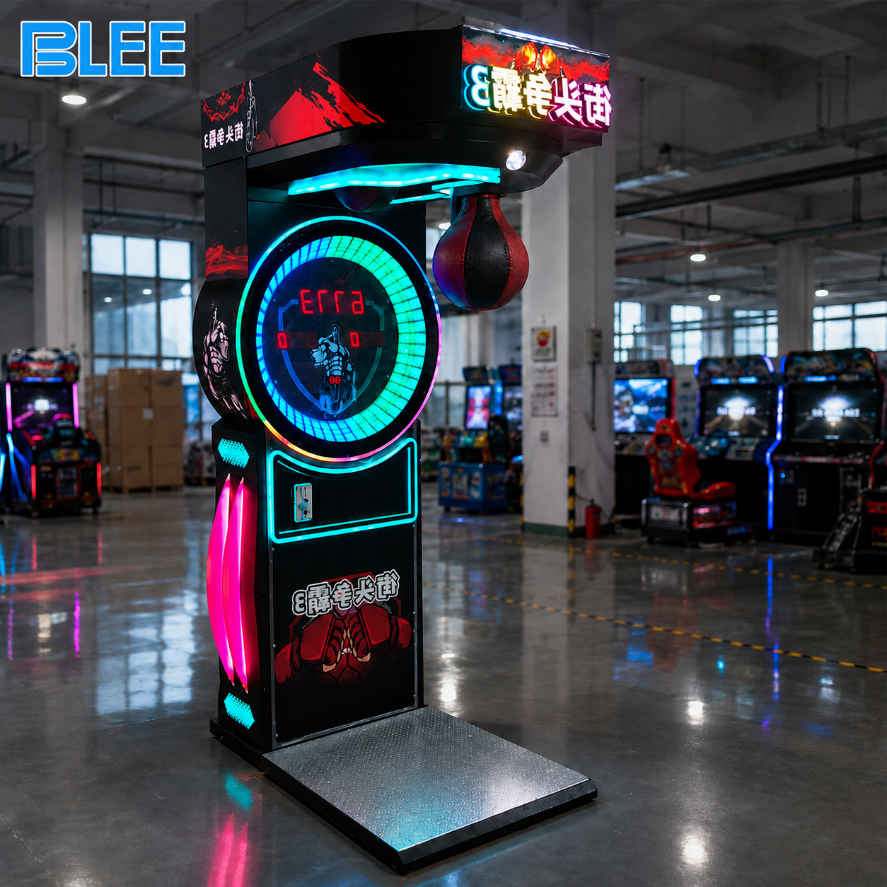 BLEE arcade boxing machine front view BLEE arcade boxing machine front view