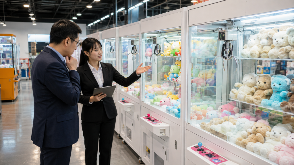 Claw machine supplier showroom