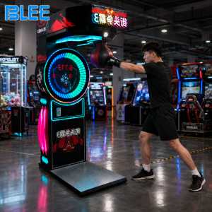 LED arcade boxing machine side view