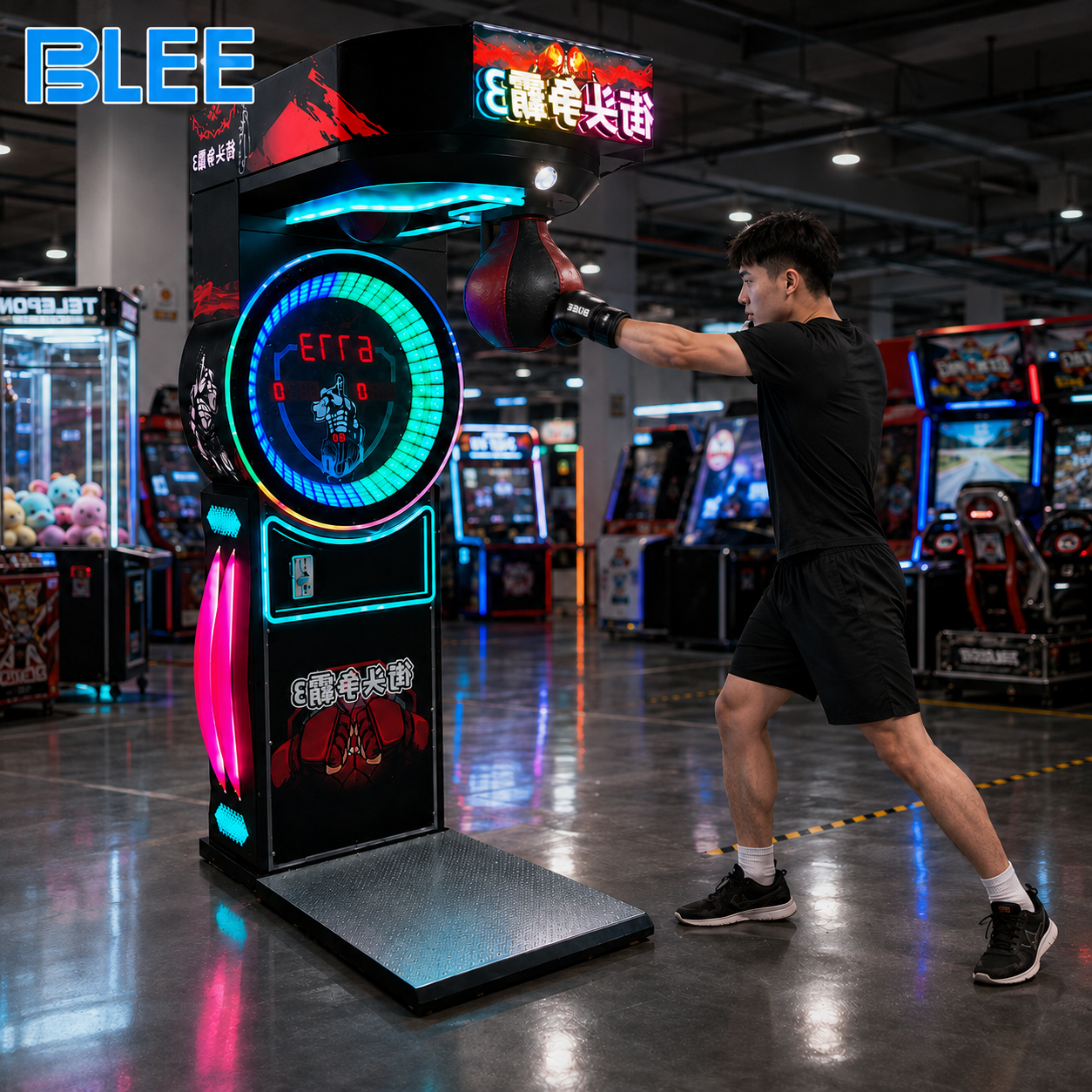 LED arcade boxing machine side view LED arcade boxing machine side view